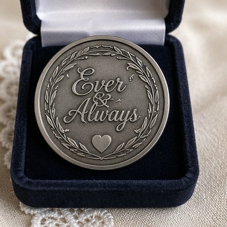 Customized challenge coins for weddings and commemorations
